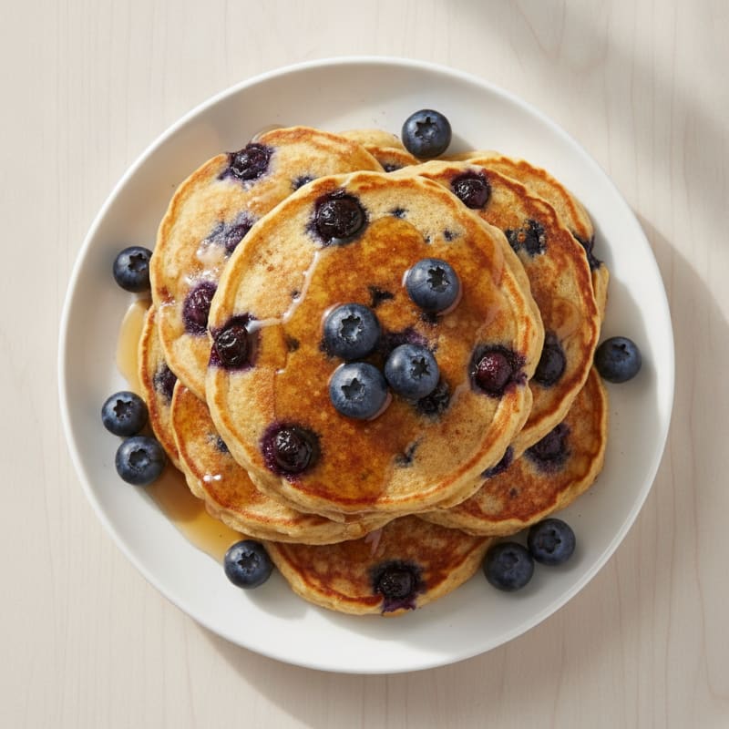 High-Protein Blueberry Oat Pancakes