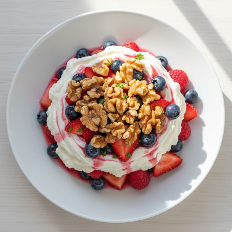 Greek Yogurt Protein Parfait with Mixed Berries