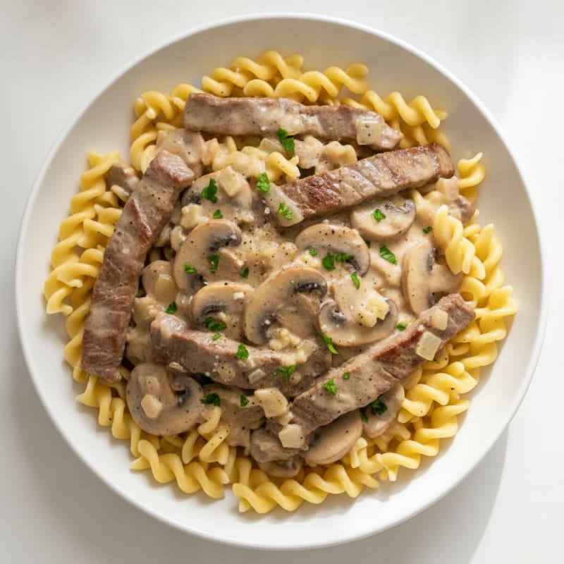 Classic Beef Stroganoff with Egg Noodles
