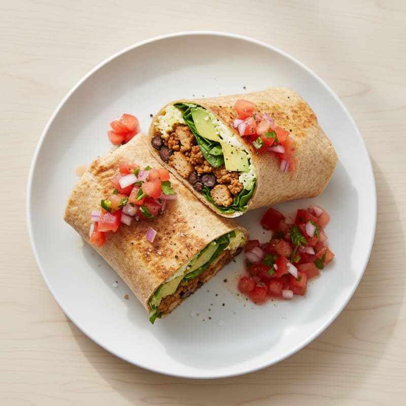 Loaded Breakfast Burrito with Salsa Fresca