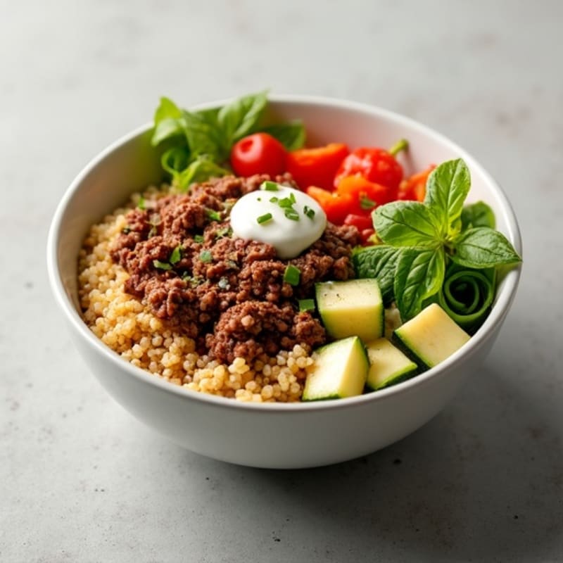 Seasoned Ground Beef Bowl with Special Sauce