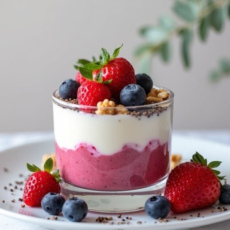 Silky Greek Yogurt Protein Mousse with Fresh Berries