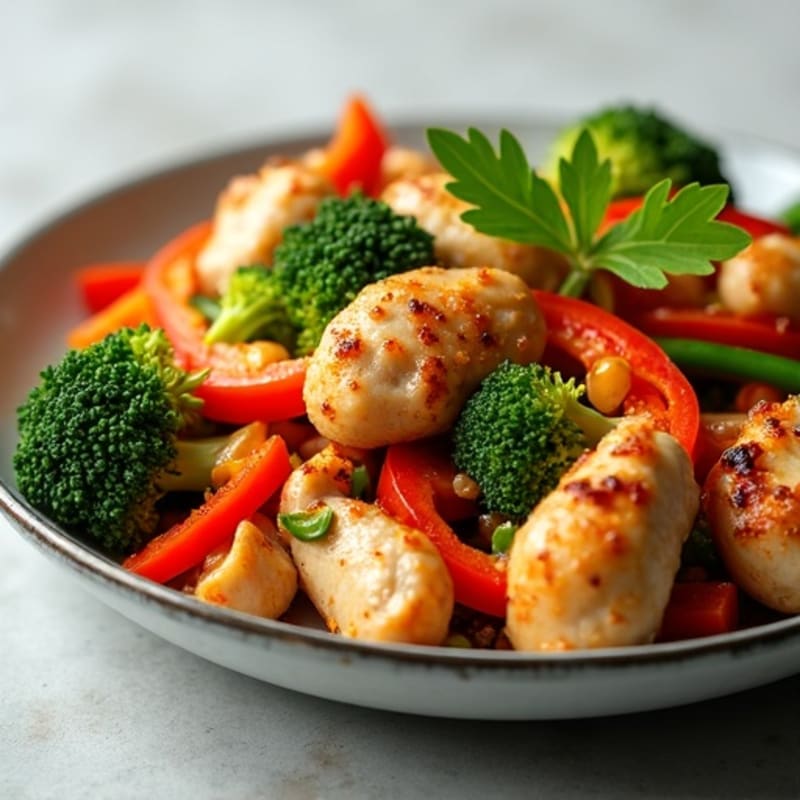 Crispy Chicken and Fresh Vegetable Stir-Fry