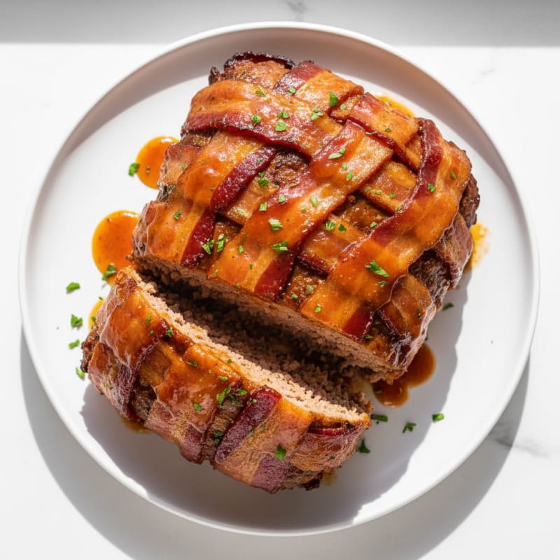 BBQ Bacon-Wrapped Meatloaf with Glaze