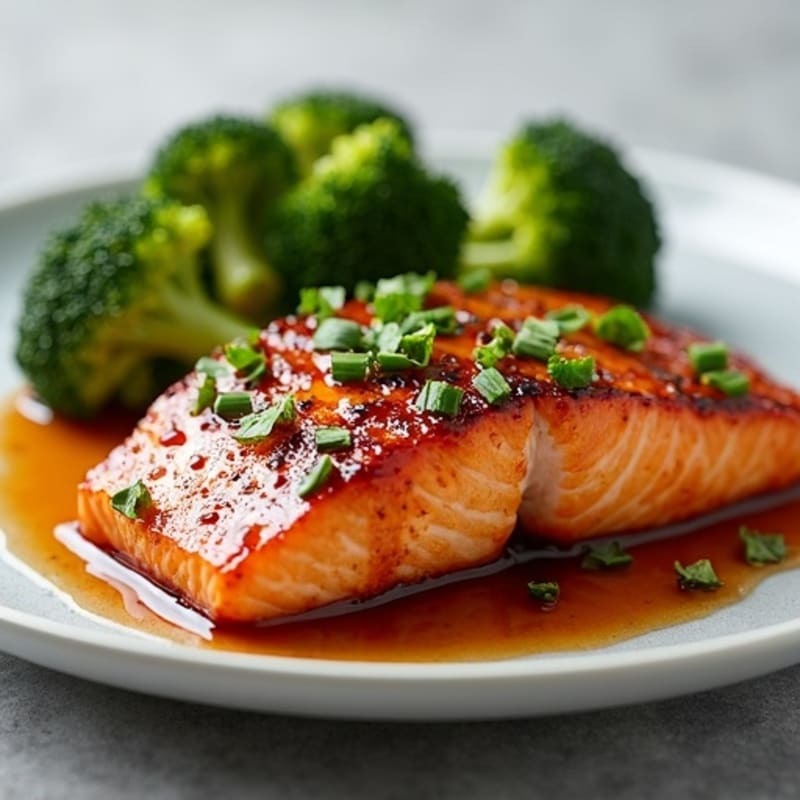 Teriyaki Glazed Salmon with Roasted Broccoli