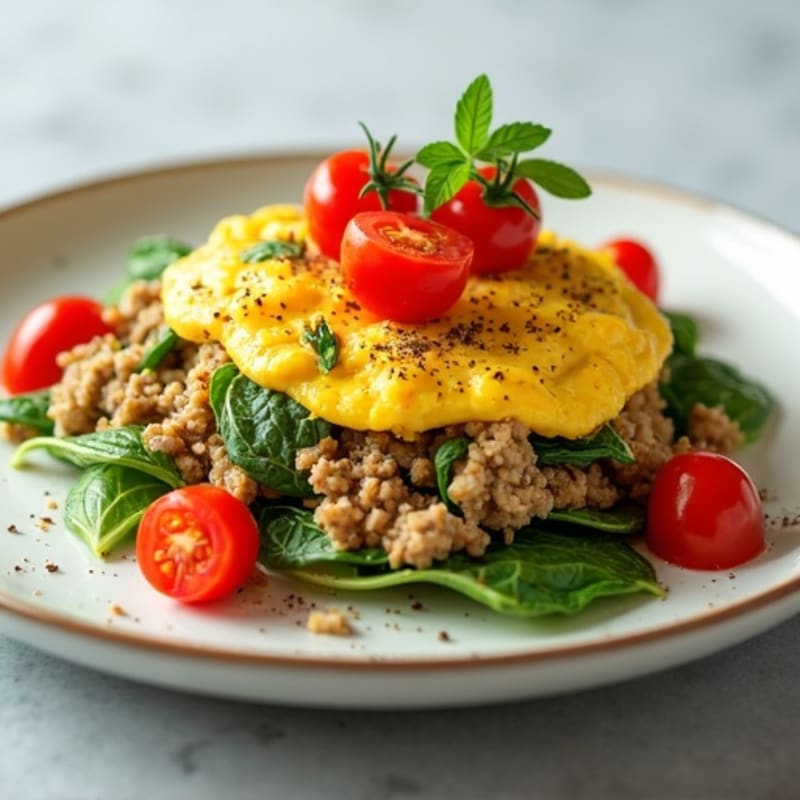 Lean Turkey Spinach Egg White Scramble
