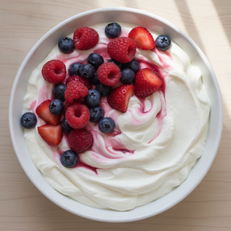 Silky Greek Yogurt Protein Pudding with Mixed Berries