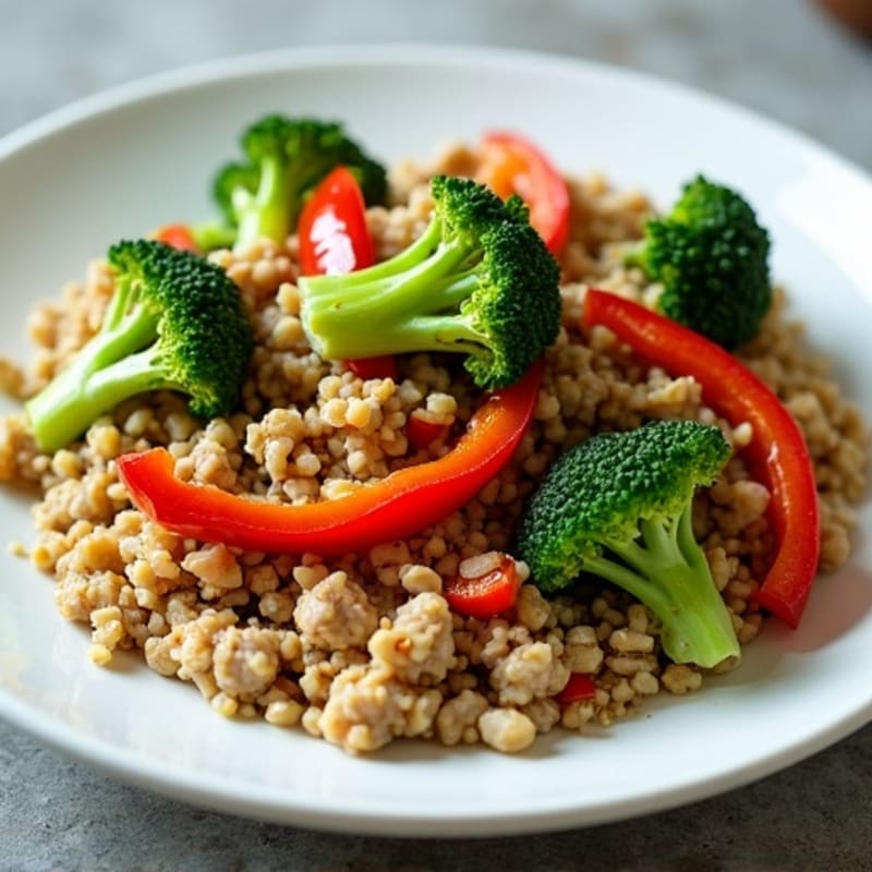 Lean Ground Turkey and Crispy Broccoli Stir-Fry