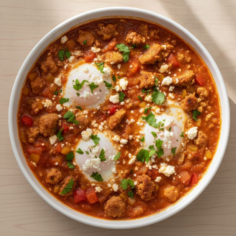 Spiced Tomato and Ground Turkey Shakshuka