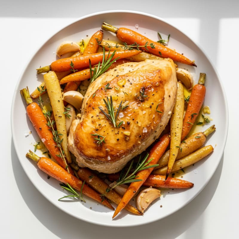 Garlic Herb-Roasted Chicken with Root Vegetables