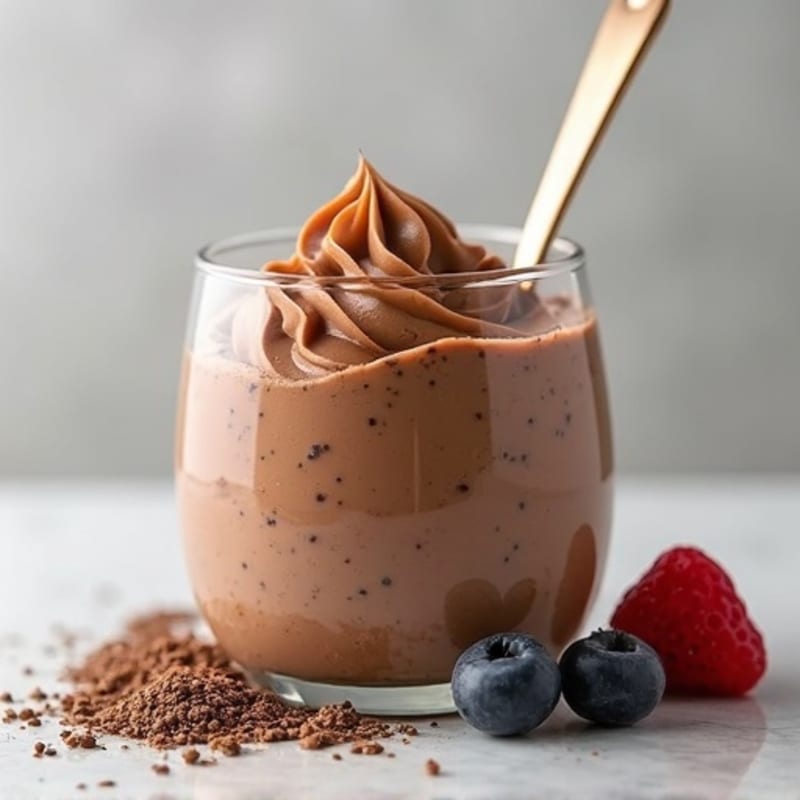 Protein Chocolate Chia Pudding with Peanut Butter Swirl