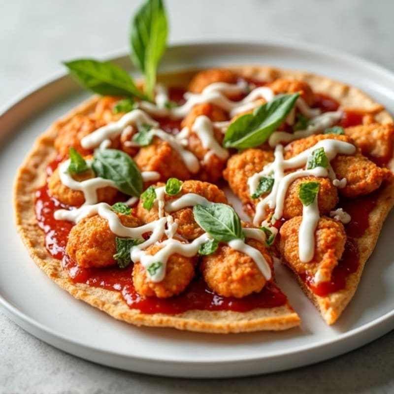 Healthy Crispy Chicken BBQ Ranch Pizza