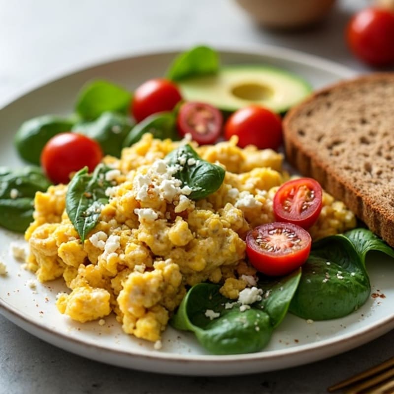 Egg White and Turkey Sausage Scramble with Spinach