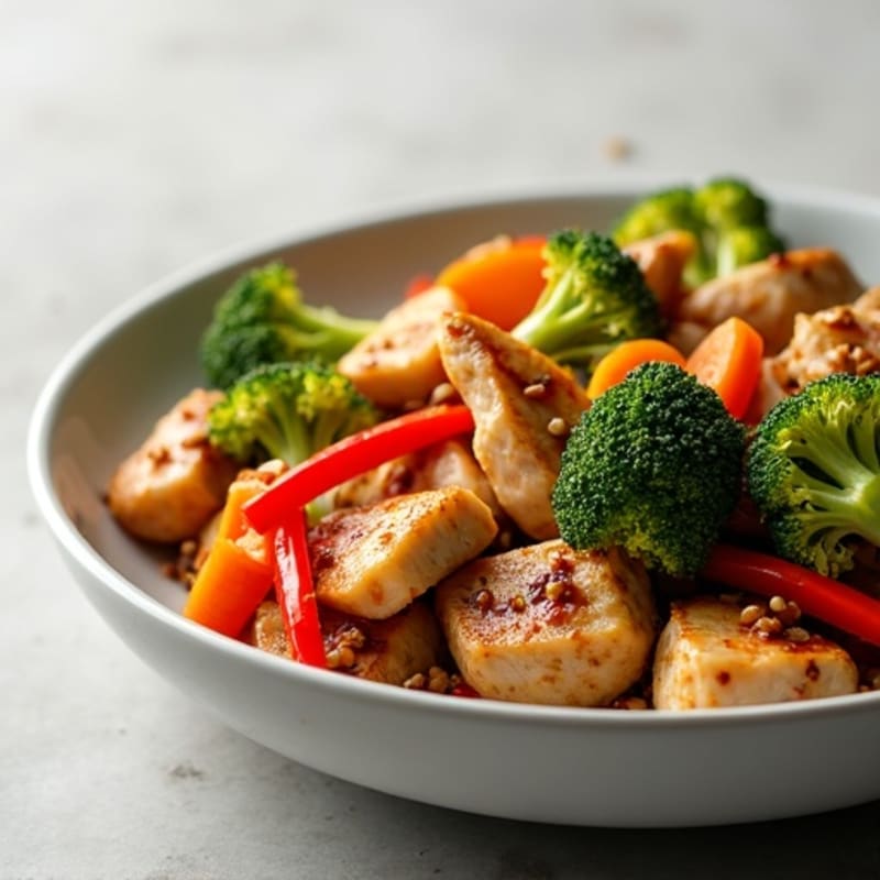 Ginger-Garlic Chicken Stir Fry with Crispy Vegetables