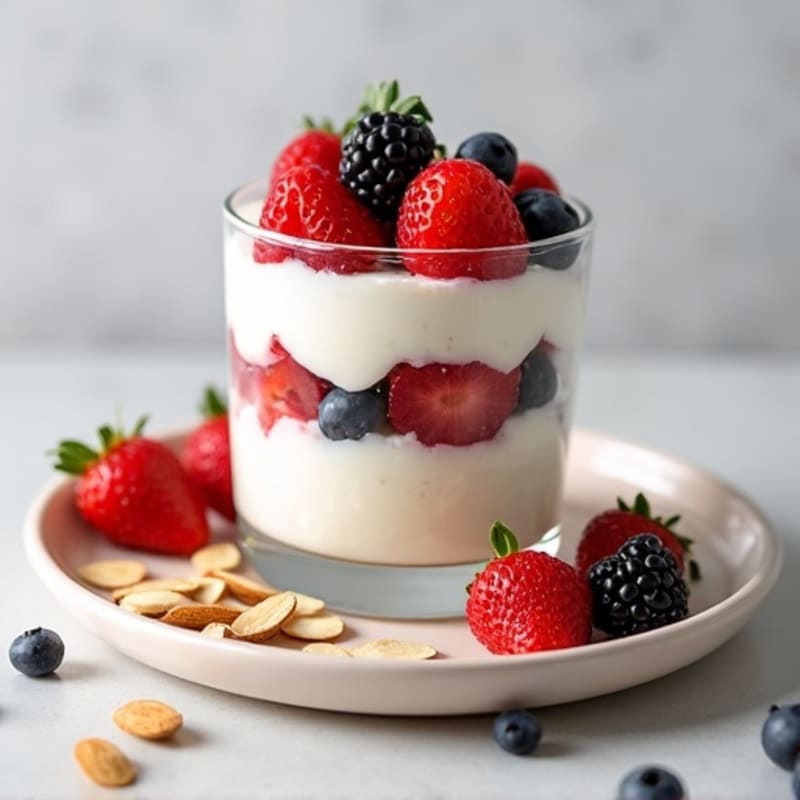 Greek Yogurt Protein Parfait with Berries and Almonds