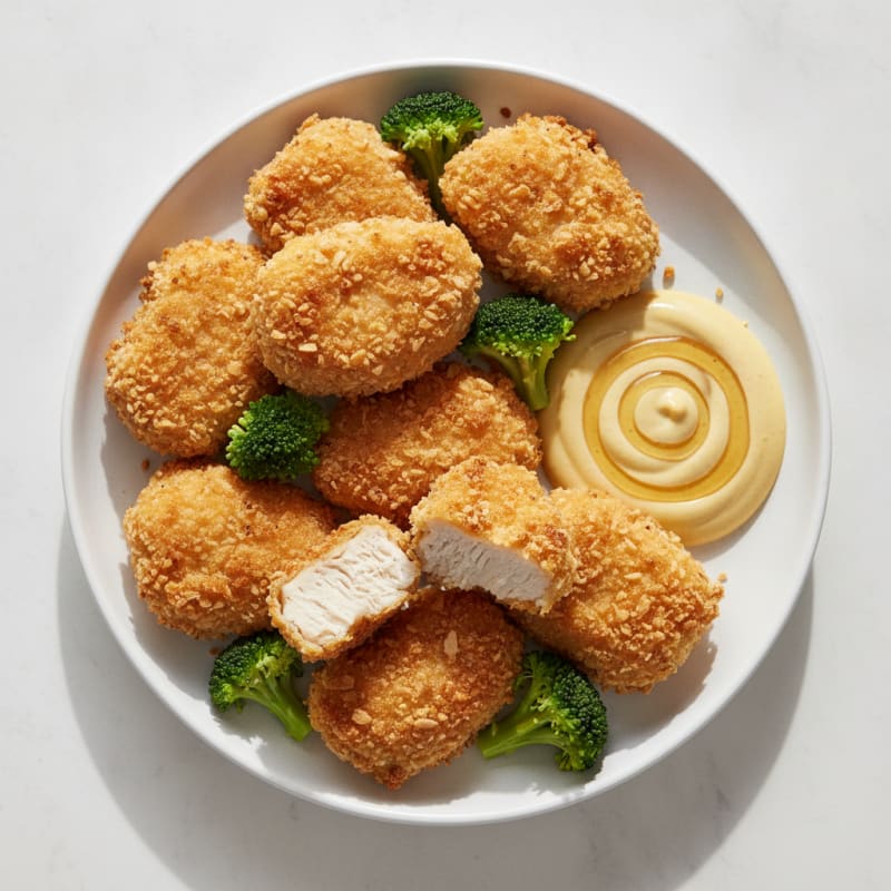 Crispy Baked Chicken Nuggets with Tangy Honey Mustard