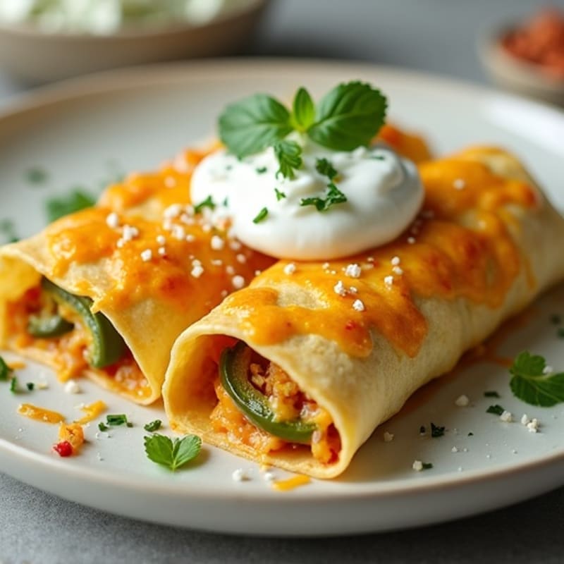 Creamy Green Chile Chicken Enchiladas