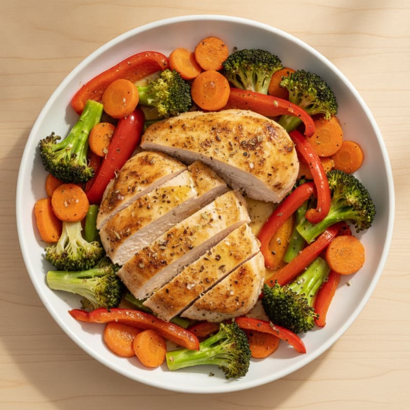 Pan-Seared Chicken with Roasted Vegetables