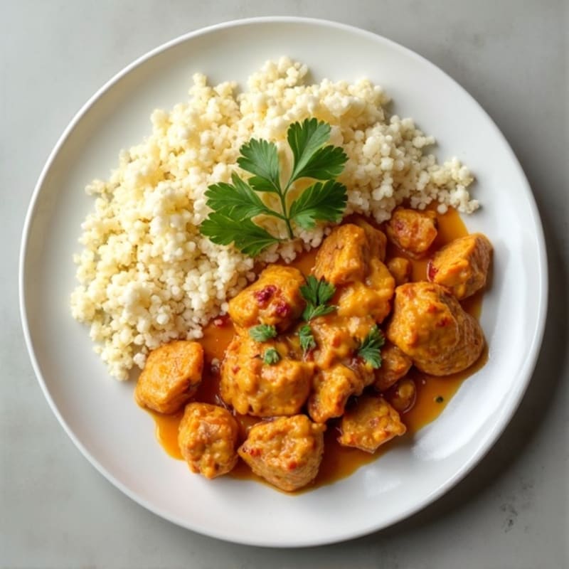 Creamy Coconut Chicken Tikka with Cauliflower Rice