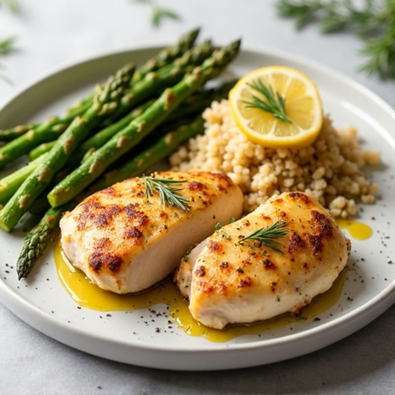 Sheet Pan Lemon-Herb Roasted Chicken with Crispy Asparagus