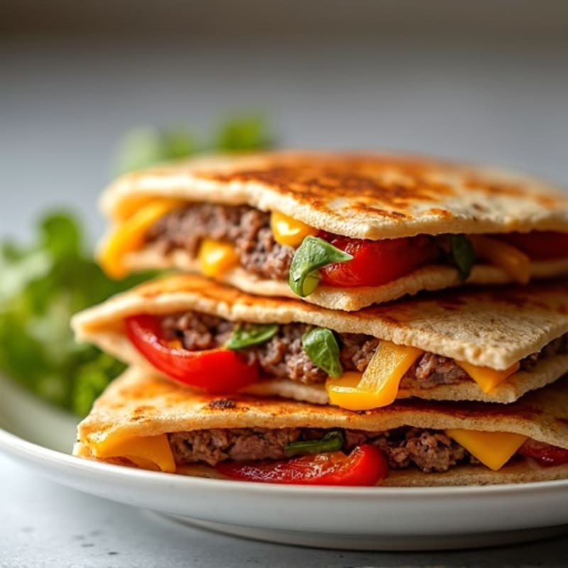 Crispy Whole Wheat Steak Quesadillas