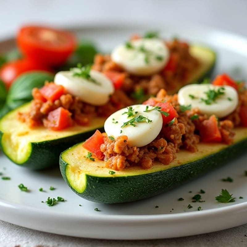 Savory Lean Ground Turkey Stuffed Zucchini Boats
