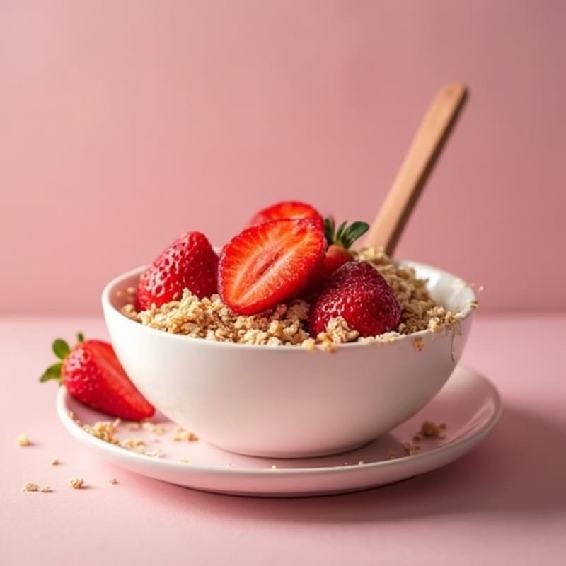 Creamy Strawberry Protein Bowl with Crispy Oat Crumble