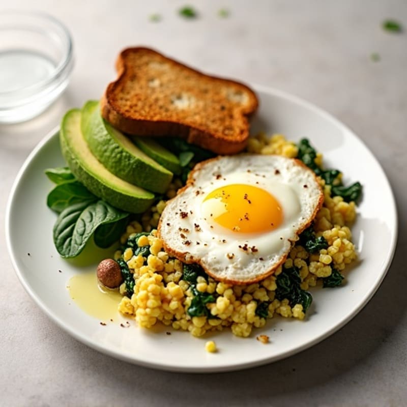 Egg White and Turkey Sausage Scramble with Spinach