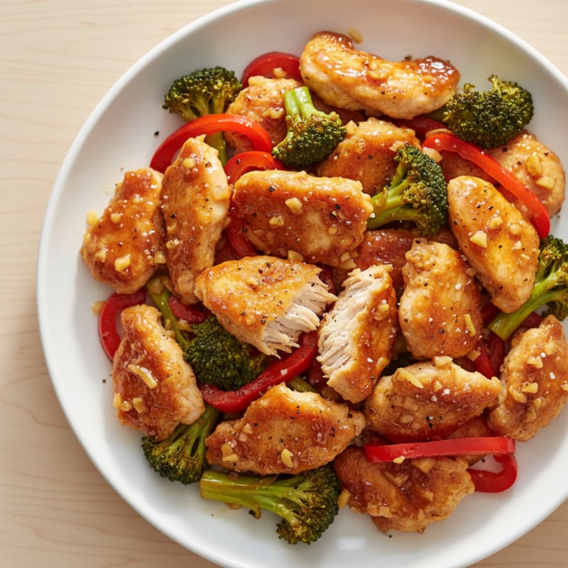 Crispy Honey-Garlic Chicken Stir-Fry