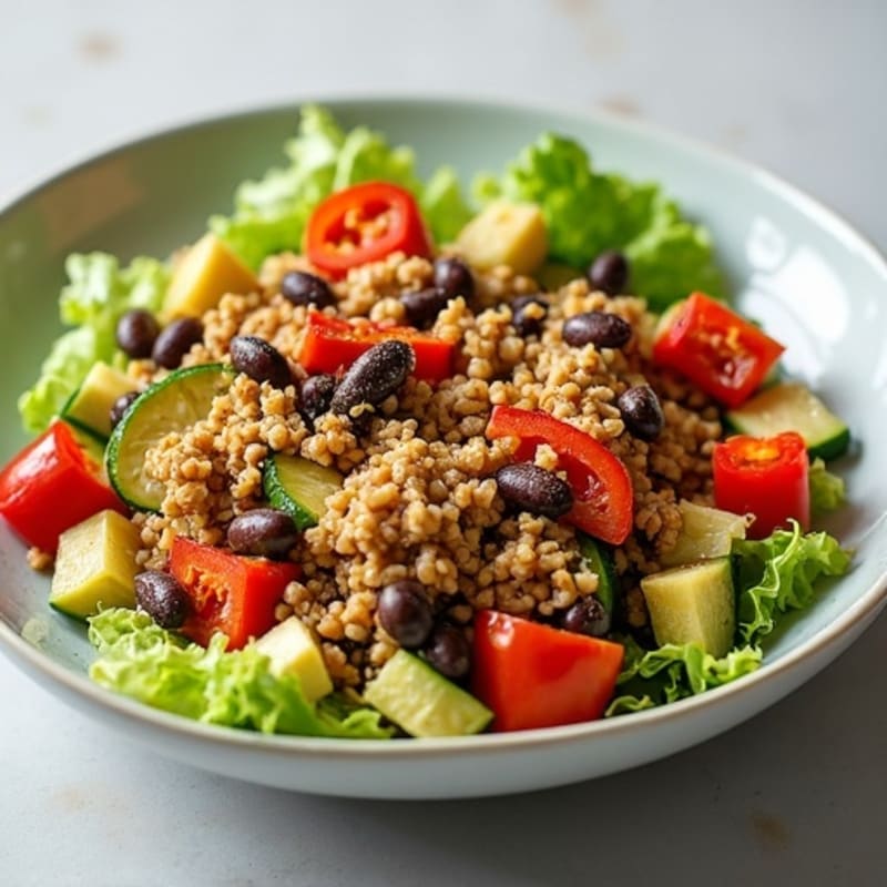 Zesty Lean Ground Turkey Bowl with Roasted Veggies and Crispy Lettuce