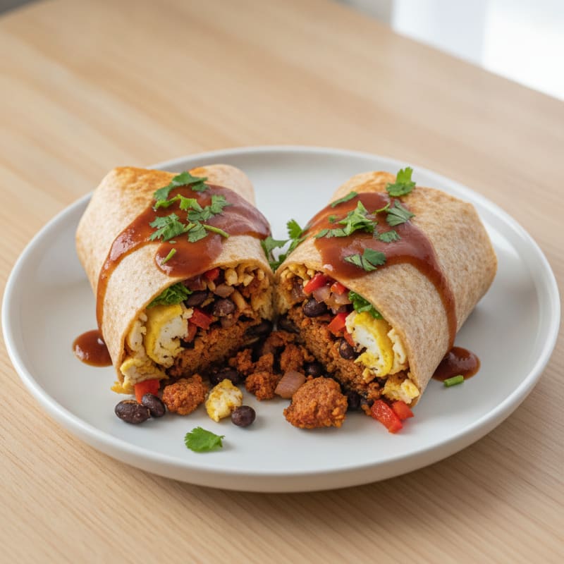 Loaded Breakfast Burrito with Chorizo