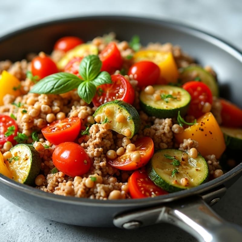 Ground Turkey and Roasted Vegetable Skillet