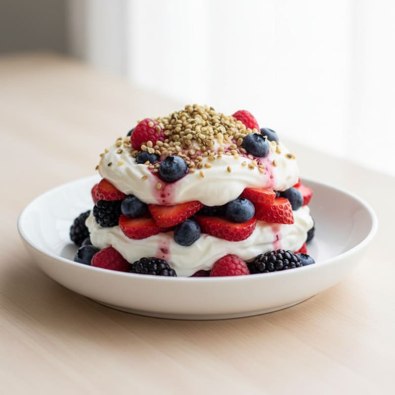 Greek Yogurt Protein Parfait with Mixed Berries