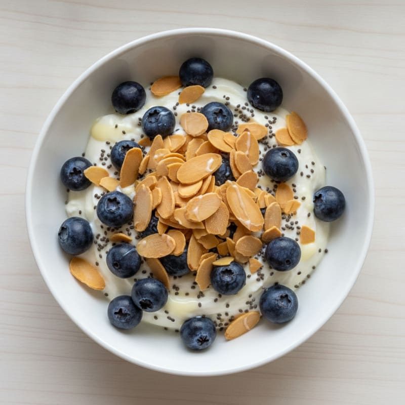 Greek Yogurt Protein Parfait with Berries and Almonds