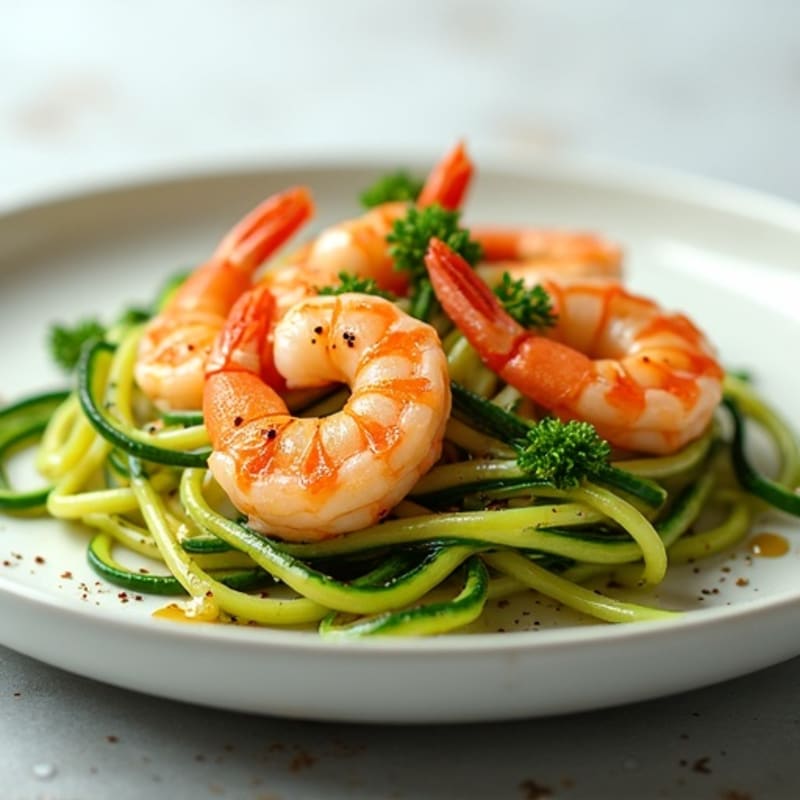 Pan-Seared Garlic Lemon Shrimp with Zucchini Noodles