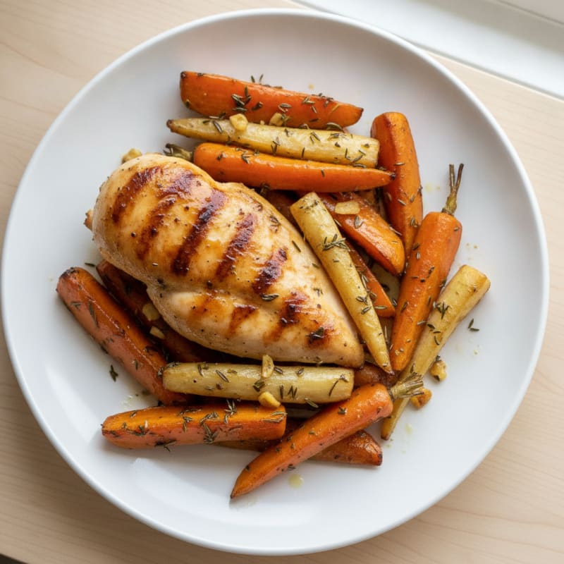 Garlic Herb Roasted Chicken with Root Vegetables