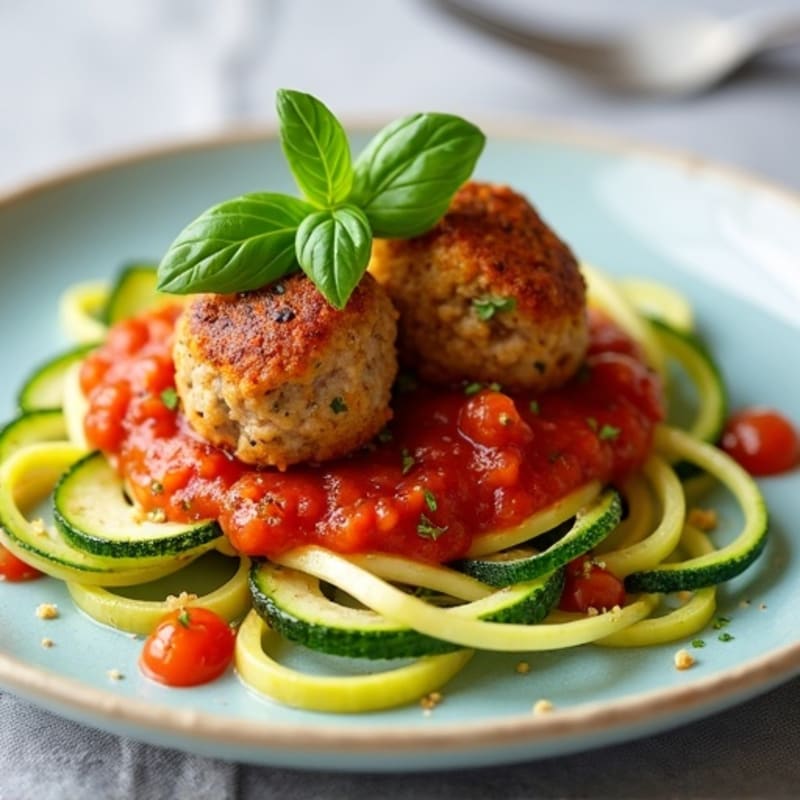 Lean Turkey Meatballs with Zucchini Noodles