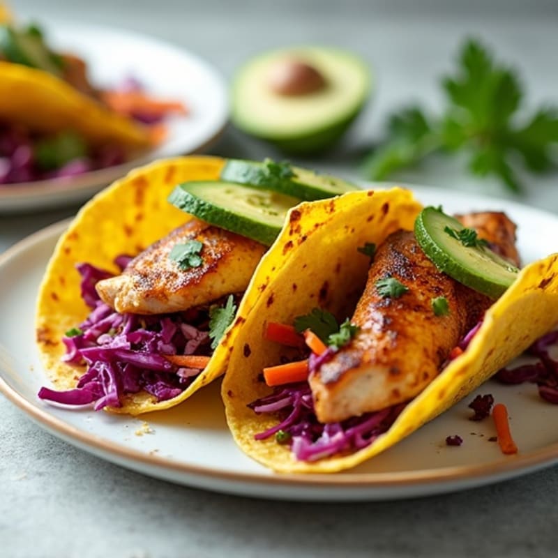 Sheet Pan Roasted Chicken Tacos with Crunchy Slaw