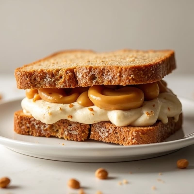 Creamy Peanut Butter and Whipped Protein Whole Grain Sandwich