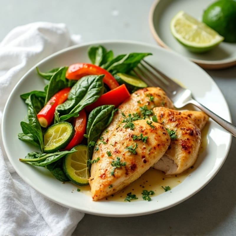 Creamy Coconut-Lime Chicken with Fresh Herbs and Vegetables
