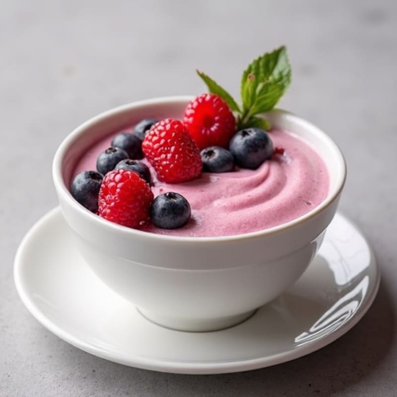 Silky Greek Yogurt Protein Mousse with Mixed Berries