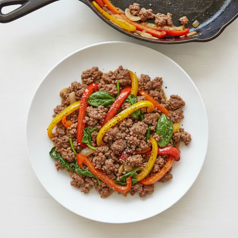 Ground Beef and Bell Pepper Skillet