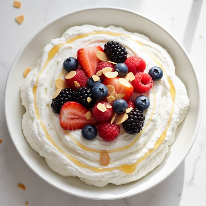 Greek Yogurt Protein Mousse with Mixed Berries