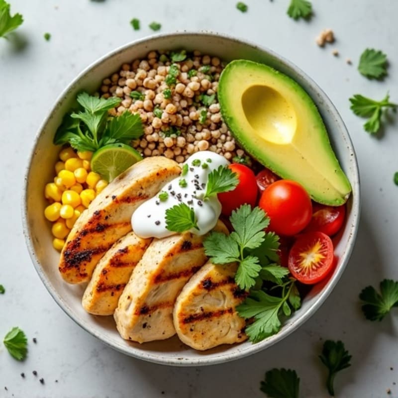 Grilled Chicken Street Corn Bowl with Fresh Avocado