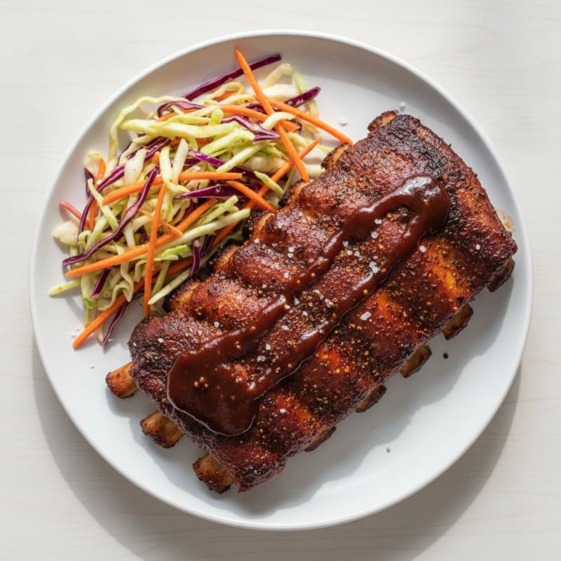 Smoked BBQ Ribs with Tangy Slaw