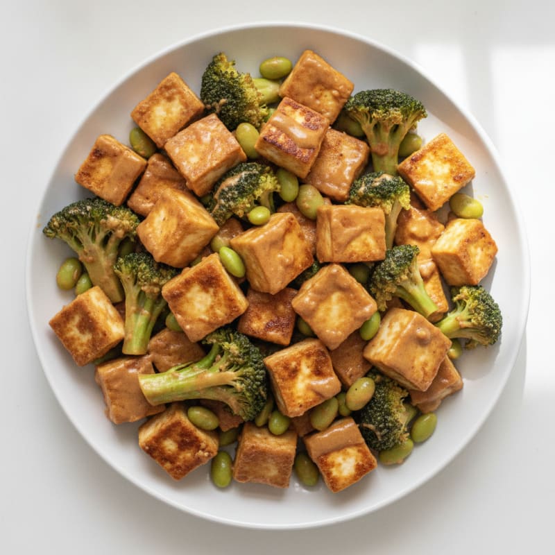 Pan-Seared Tofu with Peanut Sauce