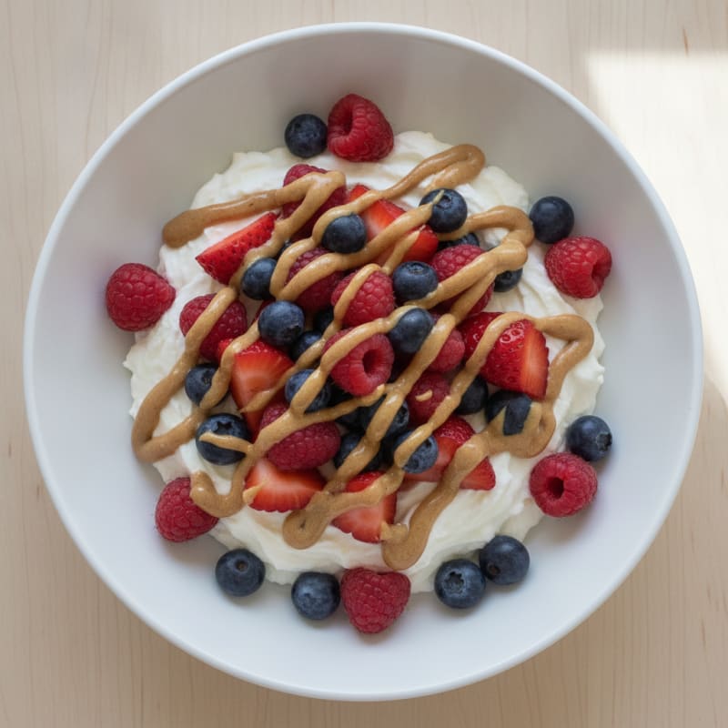 Silky Greek Yogurt Protein Pudding with Mixed Berries