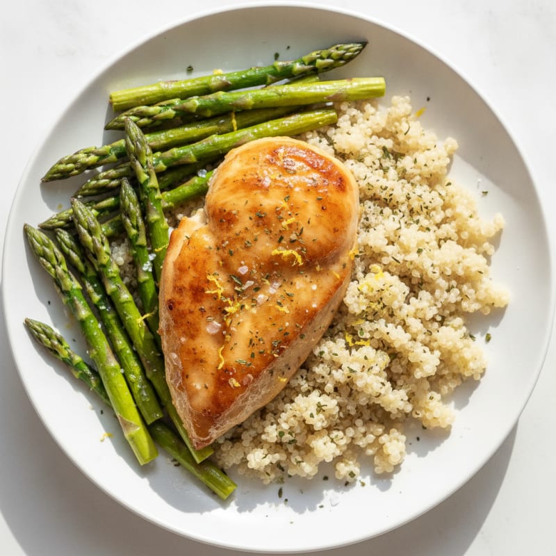 Lemon Herb Roasted Chicken with Asparagus