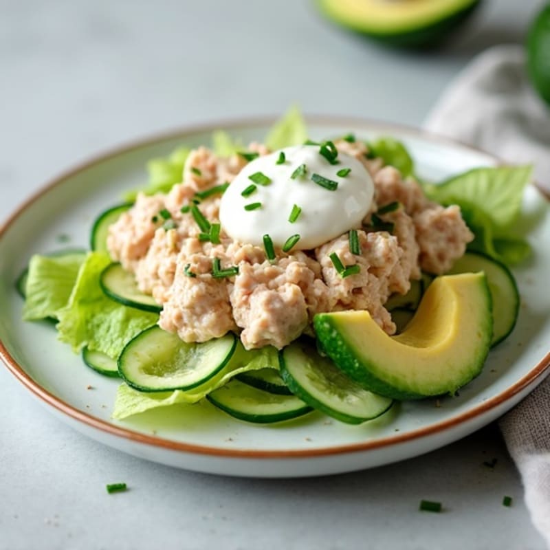 Creamy Fresh Tuna Cucumber Avocado Salad