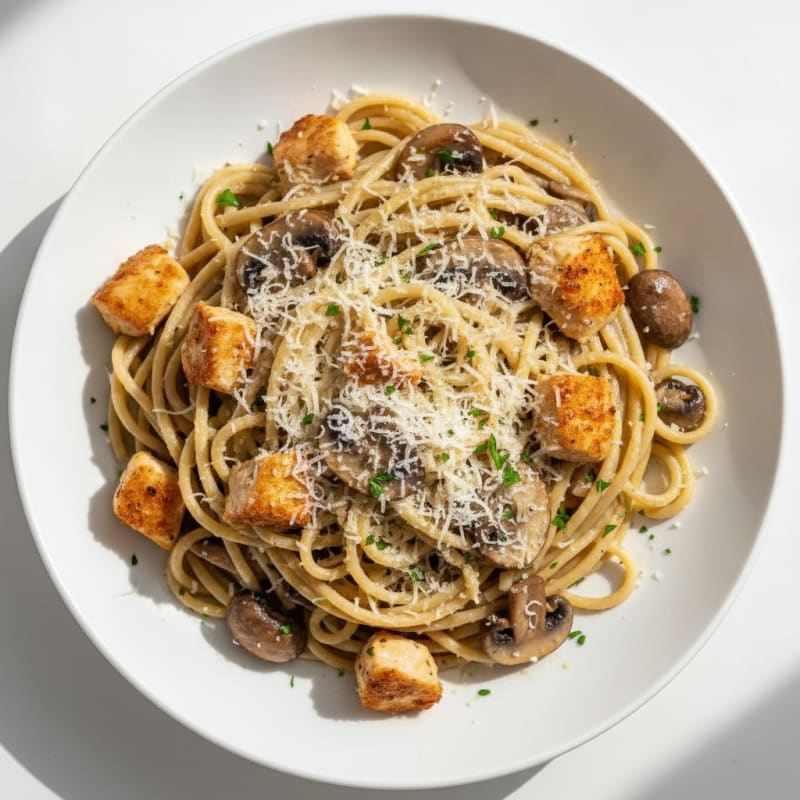 Truffle Mushroom Linguine with Parmesan
